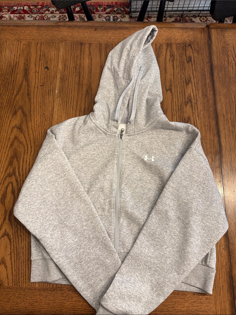 Under Armour Women’s Heather Gray Cropped Zip Hooded Sweatshirt